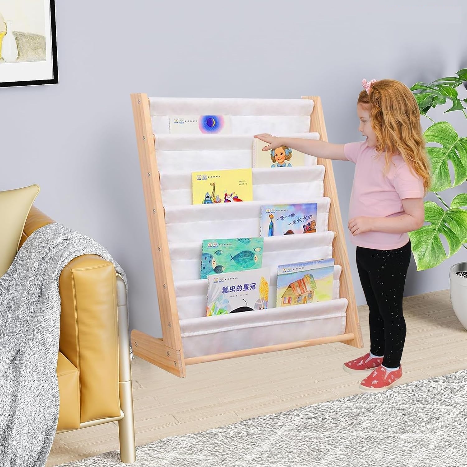 Детска Етажерка за Книги Дърво GINGER HOME