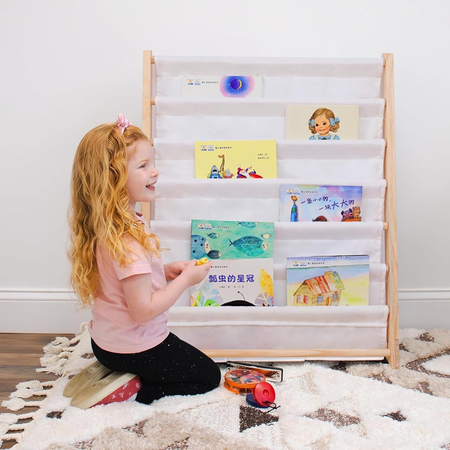 Детска Етажерка за Книги Дърво GINGER HOME