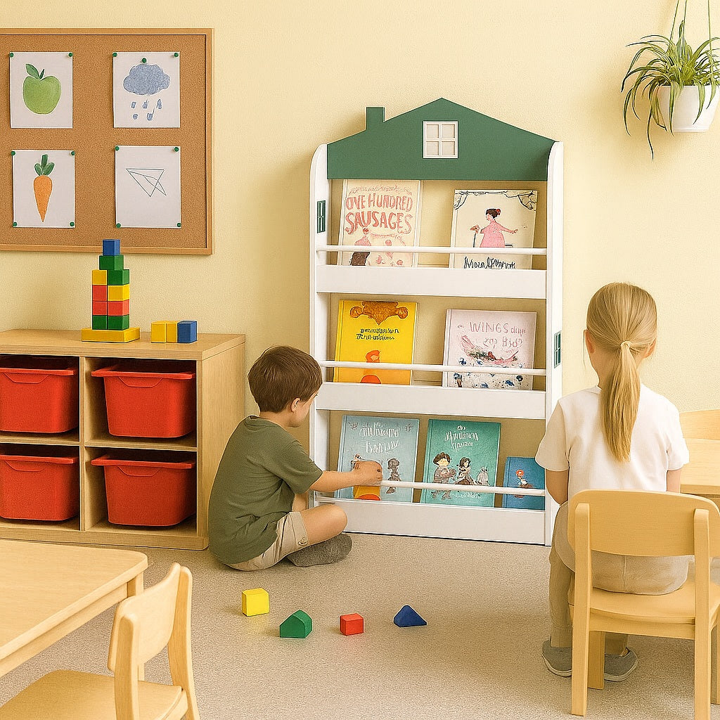 Детска Етажерка за Книги и Играчки GINGER HOME – Къщичка