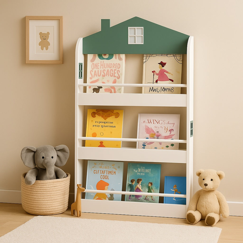 Детска Етажерка за Книги и Играчки GINGER HOME – Къщичка