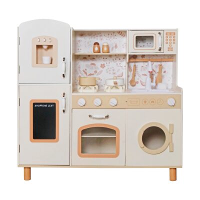 Детска Дървена Кухня GINGER HOME – Винтидж Модел с Електронни Котлони