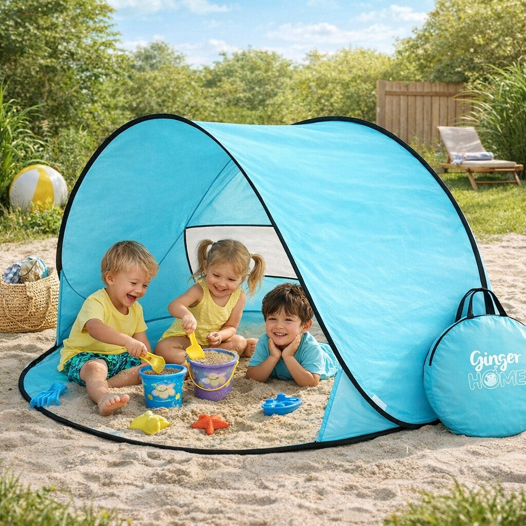 Детска Pop-Up Палатка за Игра GINGER HOME с UV Защита 50+ – Кръгла