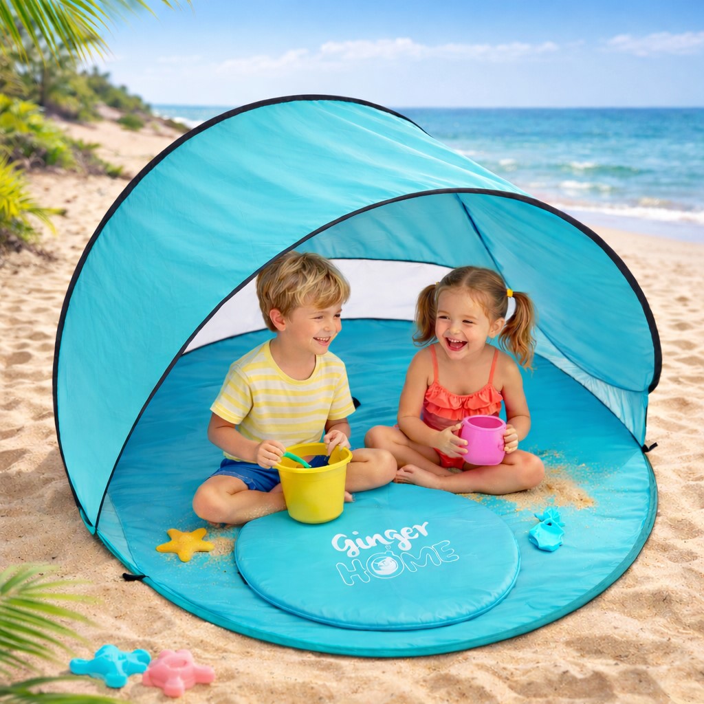 Детска Pop-Up Палатка за Игра GINGER HOME с UV Защита 50+ – Кръгла