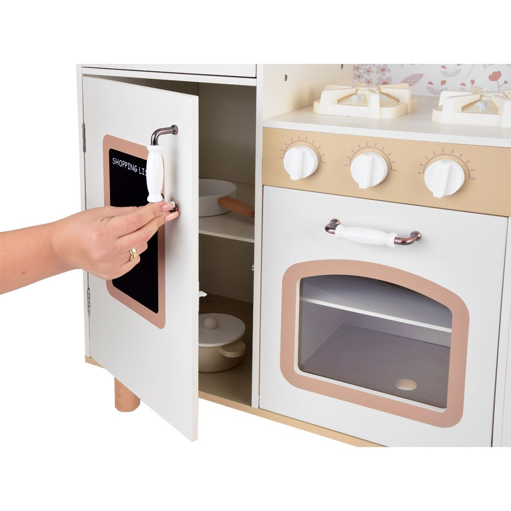 Детска Дървена Кухня GINGER HOME – Винтидж Модел с Електронни Котлони
