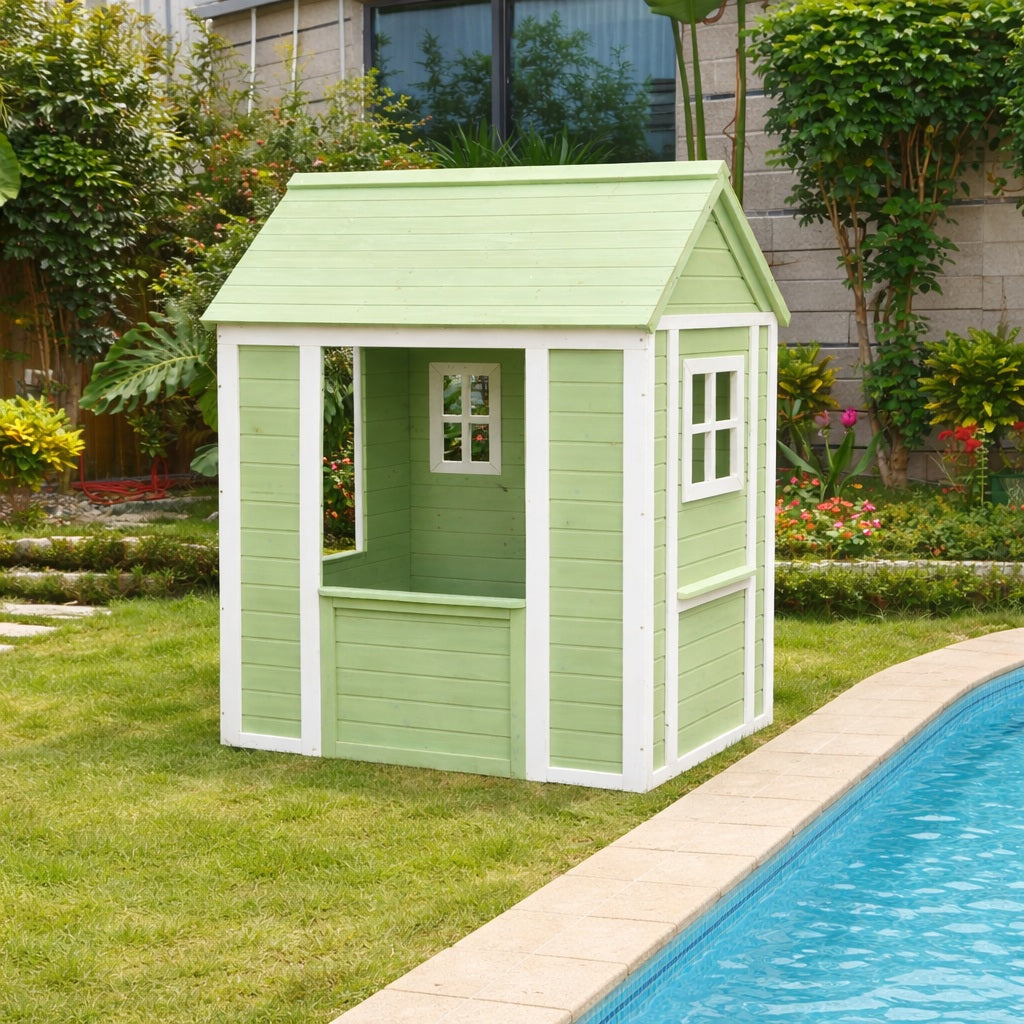 Детска Дървена Къщичка за Игра на Открито GINGER HOME – Градинска Къща за Деца