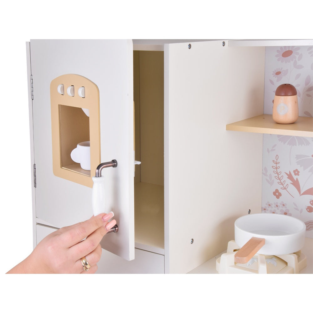 Детска Дървена Кухня GINGER HOME – Винтидж Модел с Електронни Котлони