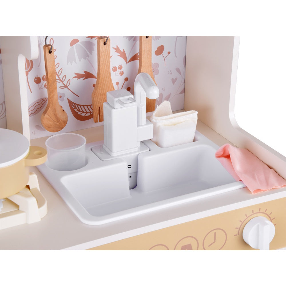 Детска Дървена Кухня GINGER HOME – Винтидж Модел с Електронни Котлони