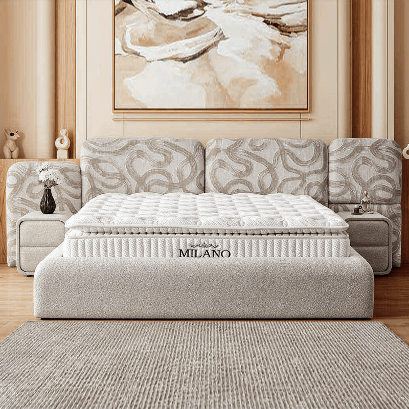 Тапицирана спалня с матрак  MILANO 160 x 200 – сив A