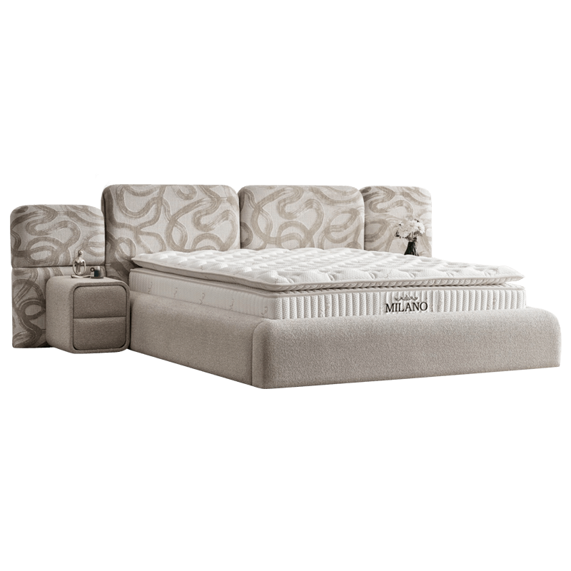 Тапицирана спалня с матрак  MILANO 160 x 200 – сив A