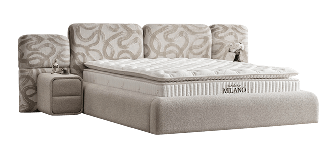 Тапицирана спалня с матрак  MILANO 180 x 200 – сив А