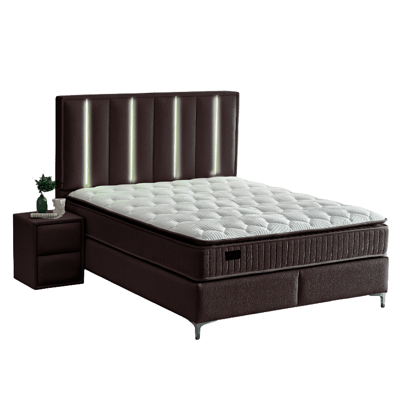 Тапицирана спалня с матрак MINI MOONLIGHT 140 х 200 - тъмнокафяв 680