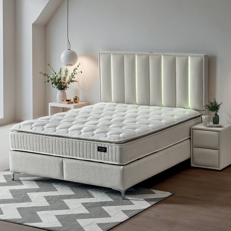 Тапицирана спалня с матрак MINI MOONLIGHT 180 х 200 – крем 01