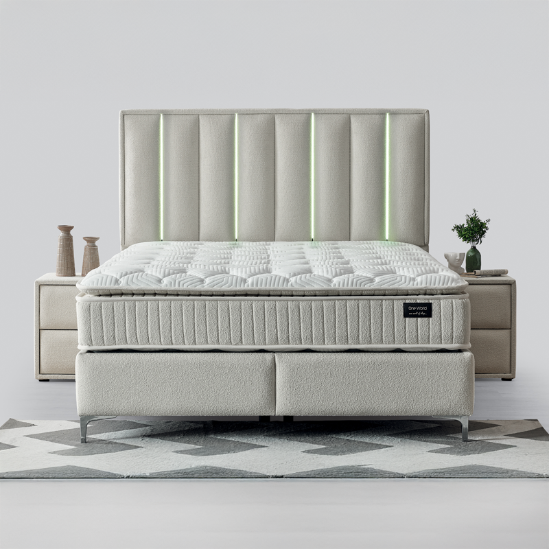 Тапицирана спалня с матрак MINI MOONLIGHT 180 х 200 – крем 01