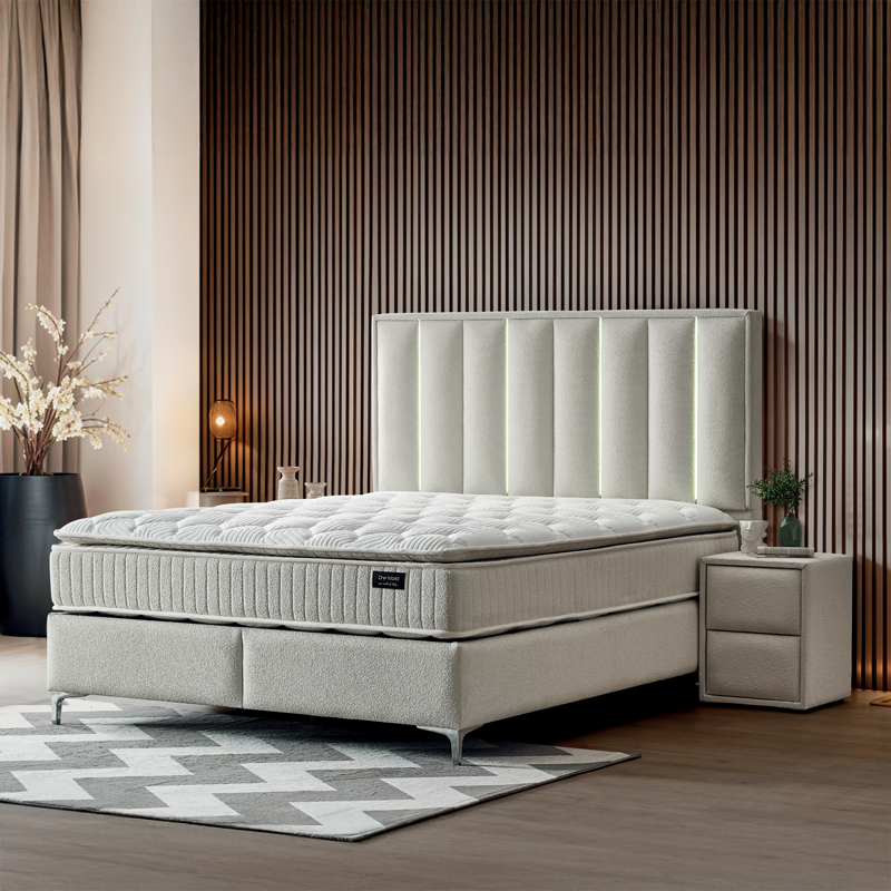 Тапицирана спалня с матрак MINI MOONLIGHT 180 х 200 – крем 01