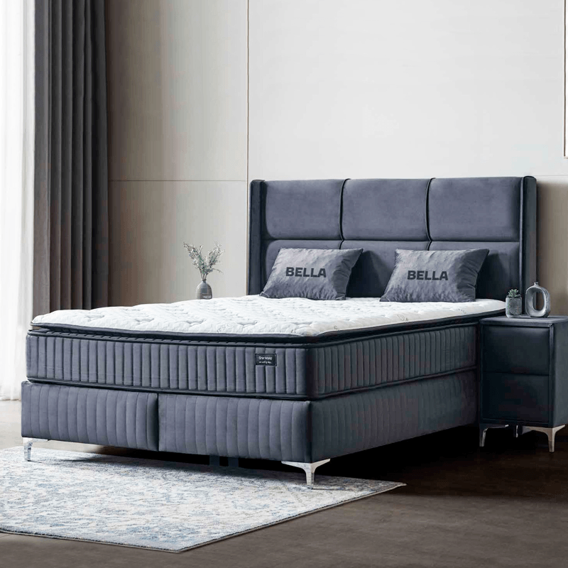 Тапицирана спалня с матрак BELLA 180 x 200 – антрацит 29