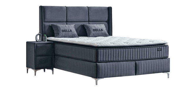 Тапицирана спалня с матрак BELLA 180 x 200 – антрацит 29