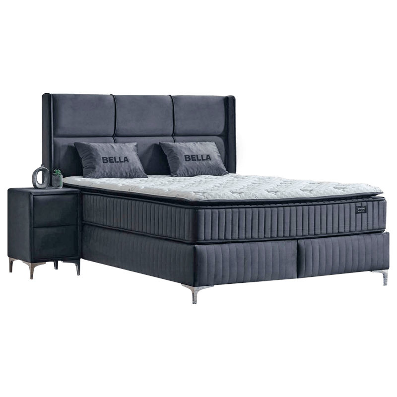 Тапицирана спалня с матрак BELLA 180 x 200 – антрацит 29