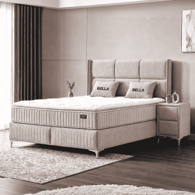 Тапицирана спалня с матрак BELLA 180 x 200 - крем 03