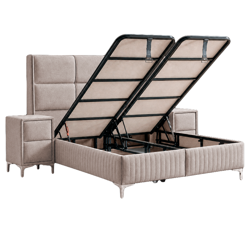 Тапицирана спалня с матрак BELLA 180 x 200 – крем 03