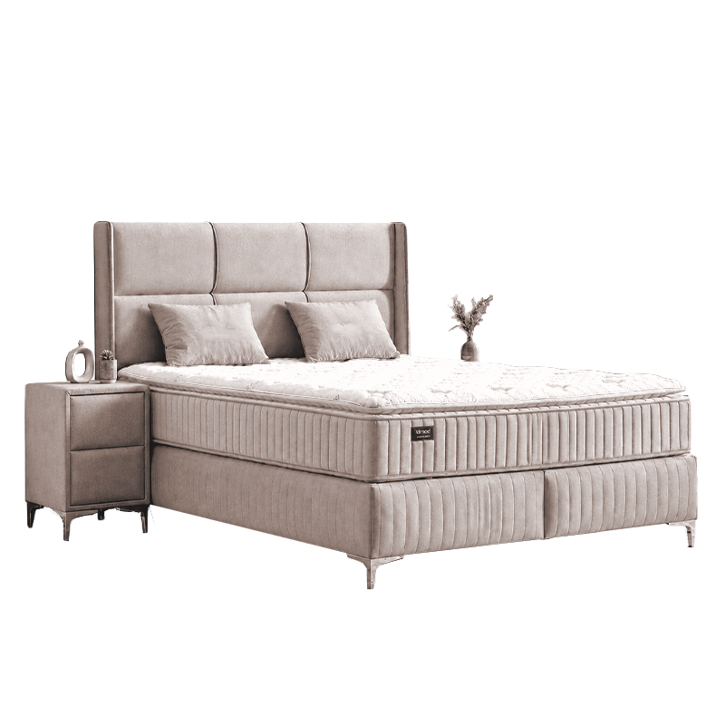 Тапицирана спалня с матрак 180x200 - крем Тапицирана спалня с матрак BELLA 180 x 200 – крем 03