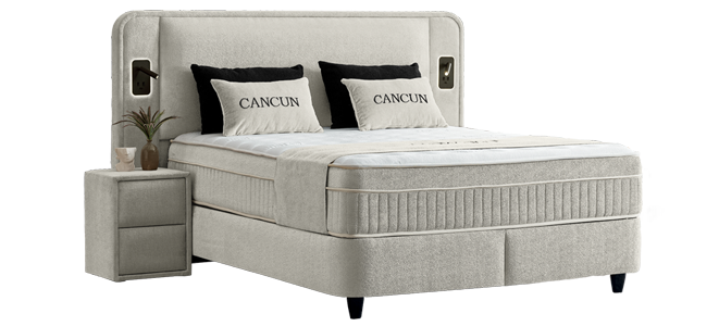 Тапицирана спалня с матрак CANCUN 180 x 200 – лате 06