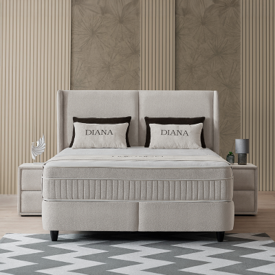 Тапицирана спалня с матрак DIANA 160 x 200 - перла SY