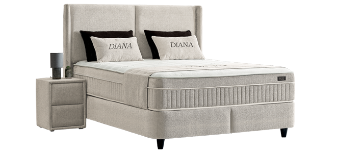 Тапицирана спалня с матрак DIANA 160 x 200 – перла SY
