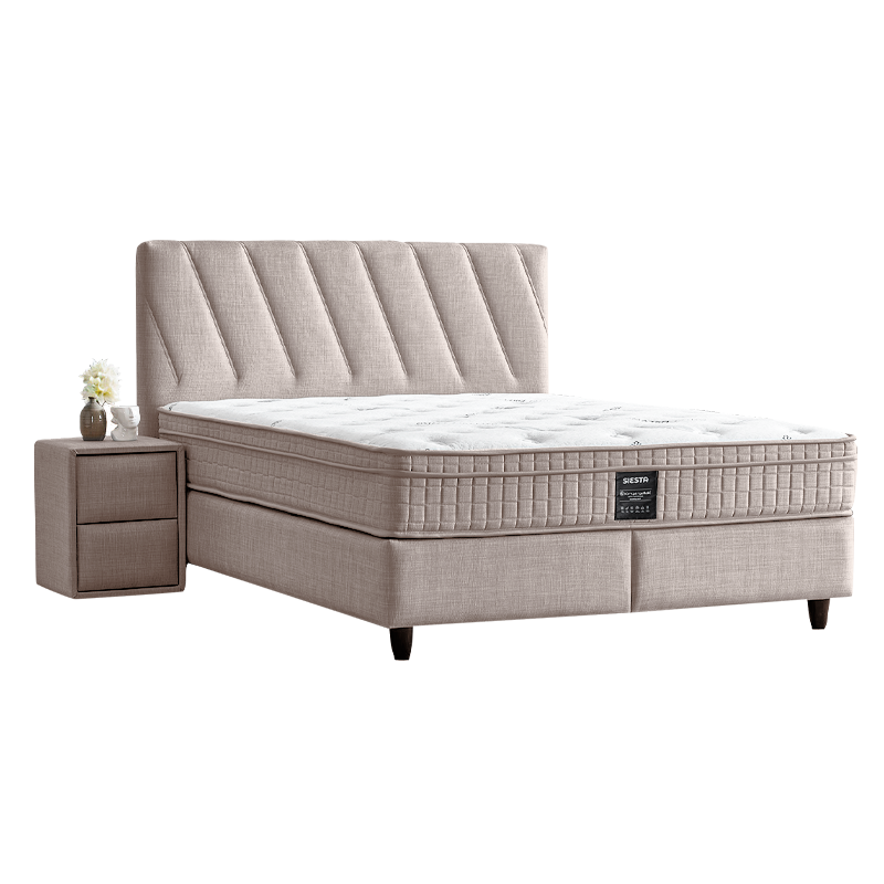 Тапицирана спалня с матрак SIESTA 160 x 200 - крем 03