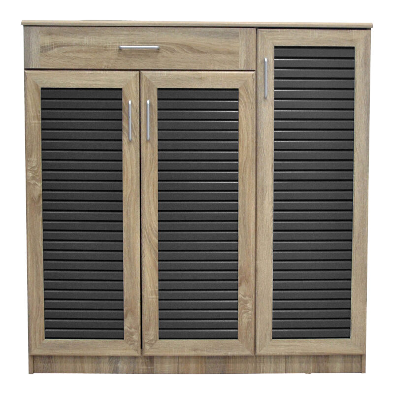 Шкаф за обувки 120x37x123 см натурал-сив цвят