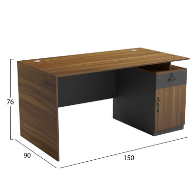 Бюро с десен шкаф 150x80 см орех-сив